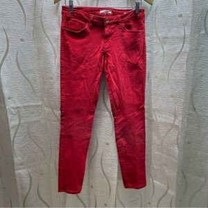 Guess Brittney Skinny Jeans Womens 28 Red Excellent W12A48D07U0 Mid Rise USA‎